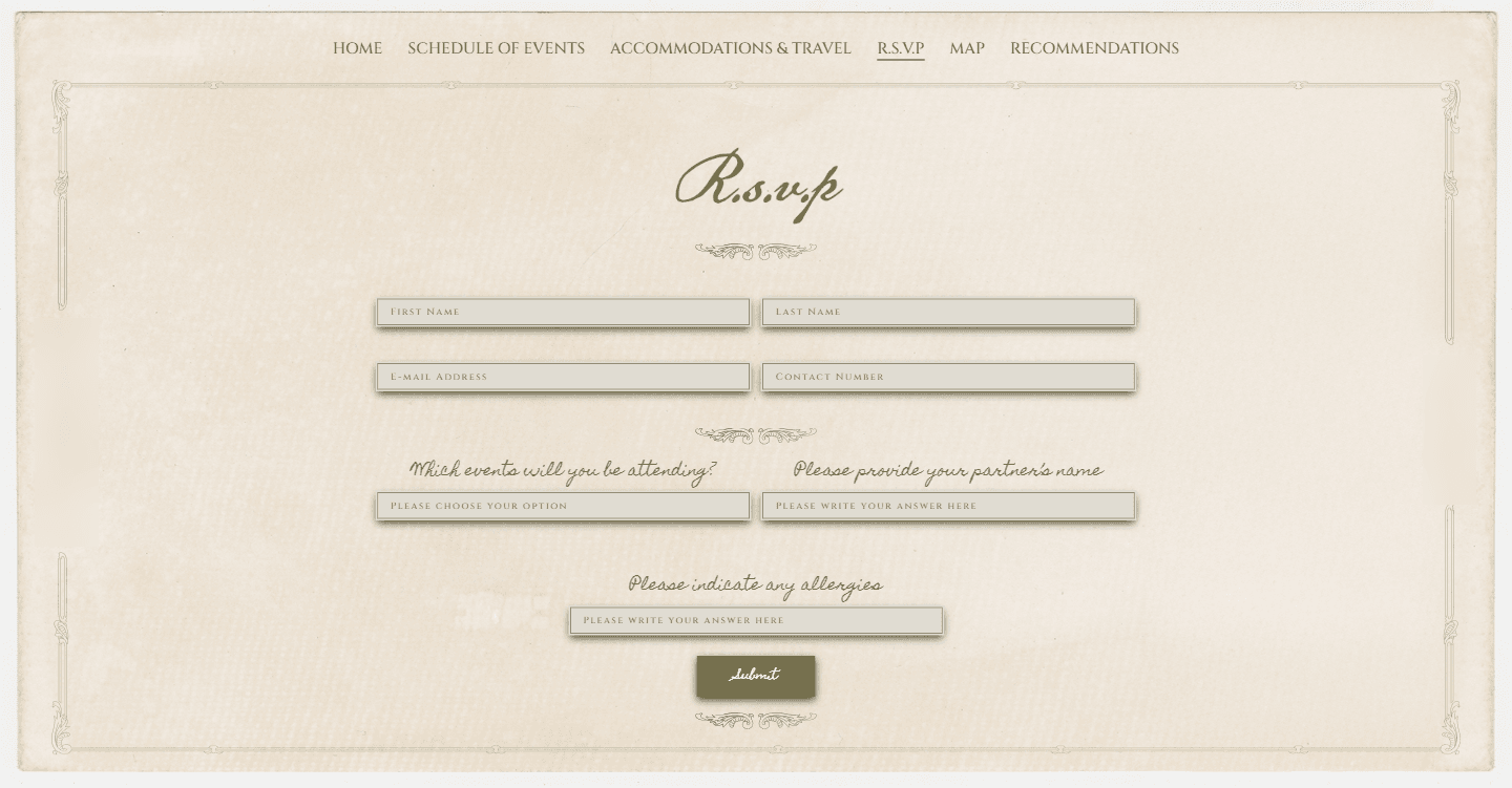 Wedding websites